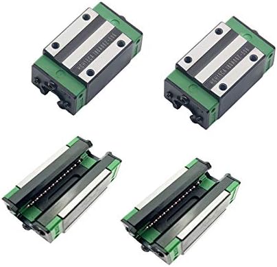 Linear Guide Rail 2 X HGR 15-400mm Linear Slide Rail + 4 X Bearing Blocks Linear Guideway Rail for DIY CNC Routers Lathes Mills