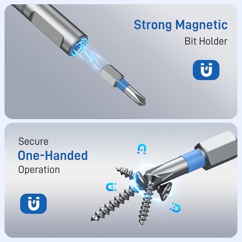25 in 1 Magnetic Ratchet Screwdriver Set with 7 CRV Metric Sockets | T Handle Allen Wrench Set, S2 Steel Bits, Includes Storage Case. for Home, Furniture, Electronics, DIY, Quick Repairs.