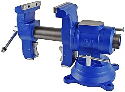 Yost Vises 750-DI Multi-Jaw Rotating Vise System | 2 in 1 Multipurpose Bench and Pipe Vise | Secure Grip with Swivel Base | Made with a Combination of Ductile Iron & Hardened Steel | Gray