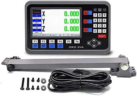 TOAUTO Digital Readout 2 Axis 3 Axis DRO Display Linear Scale 100~1000mm Precision 5um for Bridgeport/Knee Milling Lathe EDM Mill Machine (3 Axis DRO-LCD)