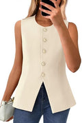 BTFBM Suit Vest Tops For Women Sleeveless Blazer Work Wear