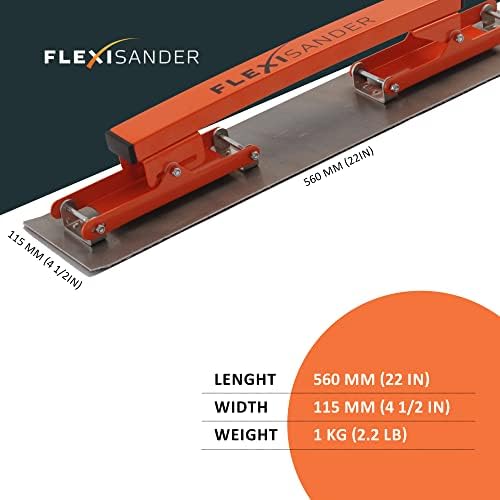 Hand-held flexible sanding board, block Flexisander for sanding curved surfaces with fastening system; vehicle body repairers, shipbuilders, composite and woodworking, cars (22 x 4.5 inches)