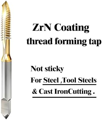 Tools M16 x 2.0 Spiral Point Threading Tap, Metric Machine Threading Tap High Speed Steel Cobalt(HSSCo) with DLC Coating, Round Shank with Square End， H2 Tolerance, 1pcs