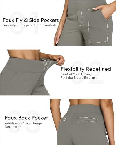 G4Free Yoga Pants for Women Wide Leg Pants with Pockets High Waisted