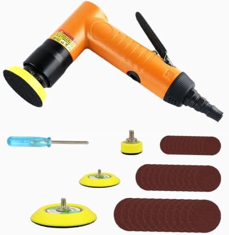 Mini Air Random Orbital Sander, 22000 RPM Pneumatic Polisher with 3 Pads
