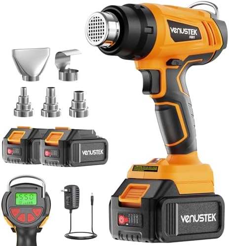 Cordless Heat Gun 122℉–1022℉ for Shrink Tubing Vinyl Wrap