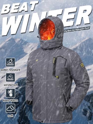QPNGRP Mens Waterproof Ski Snowboard Jacket Winter Windproof Snow Coat