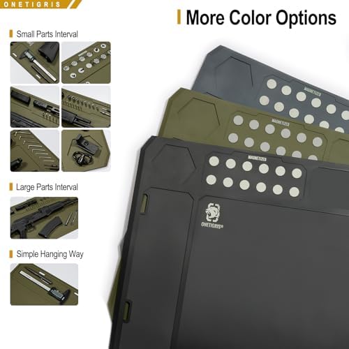 OneTigris Gun Clean Mat Magnectic for Table, Extra Large 48"x16" Anti-Slip Rubberized Repair Mat for Gun Parts, Protects Work Surface from Solvents and Oils