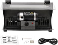 Jewelry Polisher 200W Bench Polisher with Dust Collector & Adjustable Speed (0-8000 RPM) Cast Iron Polishing Machine with Eye Shield & LED Light for Jewelry, Metal, Wood and Small DIY Projects