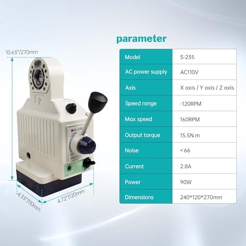 RATTMMOTOR BJS-235 Z-Axis Milling Machine Table Power Feed 110V