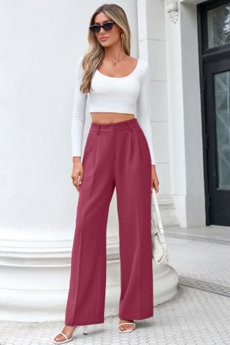 FUNYYZO Wide Leg Dress Pants for Women Work Slacks Business Casual Outfits