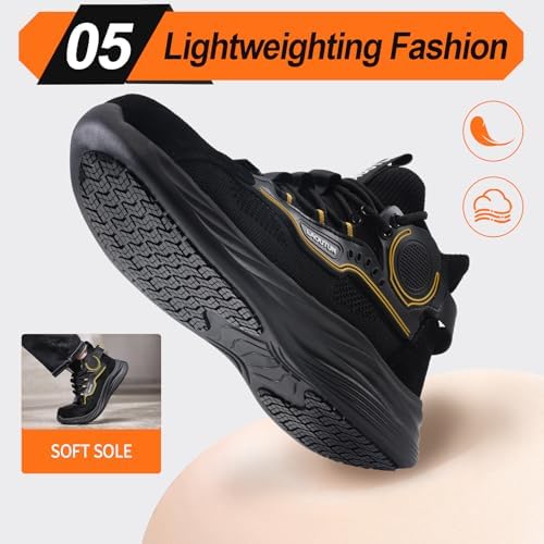 LAoutun Steel Toe Shoes for Men Work Shoes Safety Sneakers Lightweight