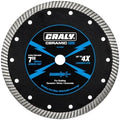 CRALY 7 Inch Ultra Thin Turbo Diamond Blade, 5/8 in Arbor, 7'' Diamond Stone Blade for Angle Grinder & Circular Saw, Diamond Cutting Wheel for Cutting Granite, Concrete, Brick, Marble, Masonry