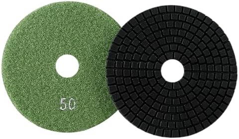 Diamond Polishing Pad, 4 inch 100 mm 50 Grit Sanding Discs for Grinder & Polisher, Hook and Loop Backing Pad for Grinding Buffing Granite Marble Concrete Stone (1 Piece)