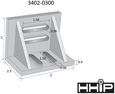 HHIP 3402-0300 3" x 2-1/2" x 2" Slotted Angle Plate, Webbed Silver