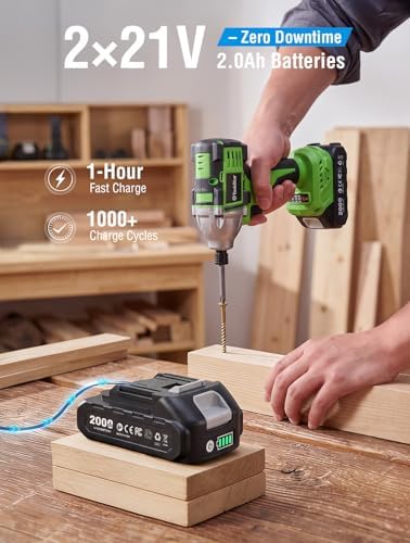 Taskstar 21V Cordless Drill & Impact Driver Combo Kit for DIY Home