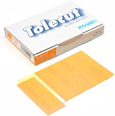 Tolecut PSA 4-Cut Block Sanding Sheets, Orange K-1200, 191-1546, 25 Sheets