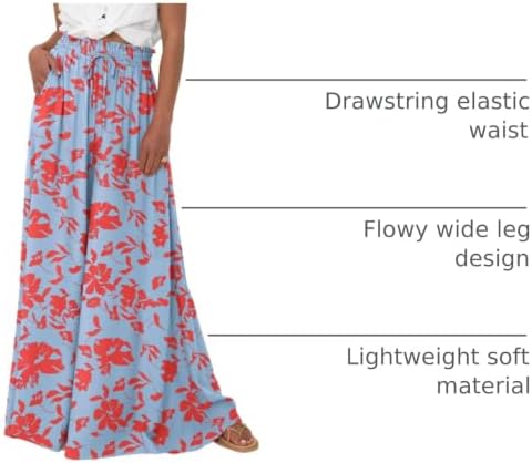 BTFBM Wide Leg Flowy Palazzo Pants for Women