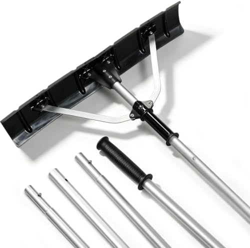 Outvita Foldable 21.3FT Snow Roof Rake, 27.5 in Blade, Black