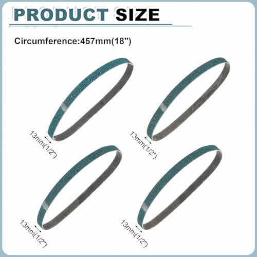 HARFINGTON 1/2 x 18 Inch Sanding Belts, 40 Pcs 40/60/80/120 Grit Zirconia Abrasive Belt Sander File Belt for Woodworking, Metal Polishing, Knife Sharpener