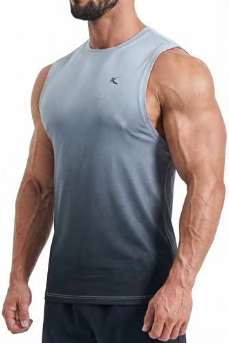 KPSUN Men's Quick Dry Workout Tank Top Summer Beach Shirt | UPF 50+ Sleeveless Gym Muscle Shirt with Hidden Pocket for Keys. Ideal for Gym Training, Outdoor Running, And Beach Workouts