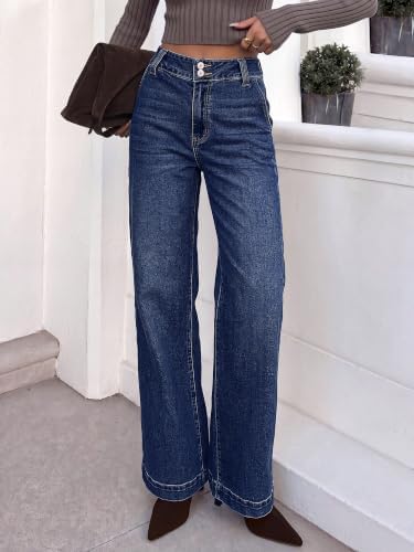 KIRUNDO Wide Leg Jeans for Women High Waisted Denim Pants