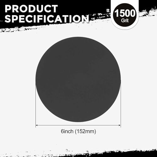 30Pcs Sanding Discs 6In 1500Grit Hook and Loop Sandpapers Black