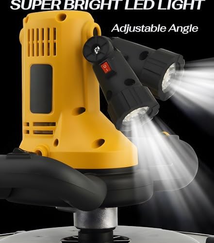 Concrete Trowel, 80-200RPM Electric Concrete Trowel with Concrete Mixer, Extension Rod, Grinding Discs for Floor Wall Plaster Mortar Putty Cement Finishing Polishing Sander Machine
