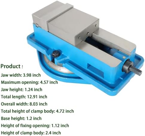 4 Inch Accuracy Mill Vise with 360 Degree Swiveling Base