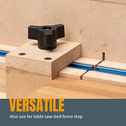 POWERTEC 71130 T-Track Knob Kit with 1/4-20 by 1-1/2" Hex Bolts and Washers, Set of 36, T Track Bolts, T Track Accessories for Woodworking Jigs and Fixtures