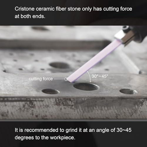 MIRACLE Cristone Ceramic Fiber Stones 6 Pcs Set 100L x 10W x 1T mm for Grinding Polishing Deburring Lapping Metal Wood Molds Plastic Pneumatic Electric Rotary #150#200#400#600#800#1000