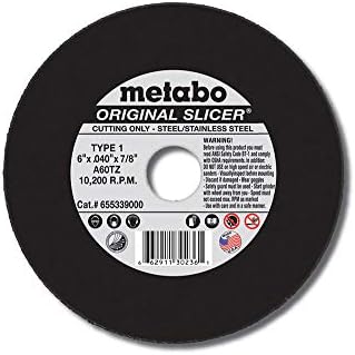 Metabo 655339000-10PK 6" x .040" x 7/8" A60TZ Slicer Cutting Wheel T1 (10pk)