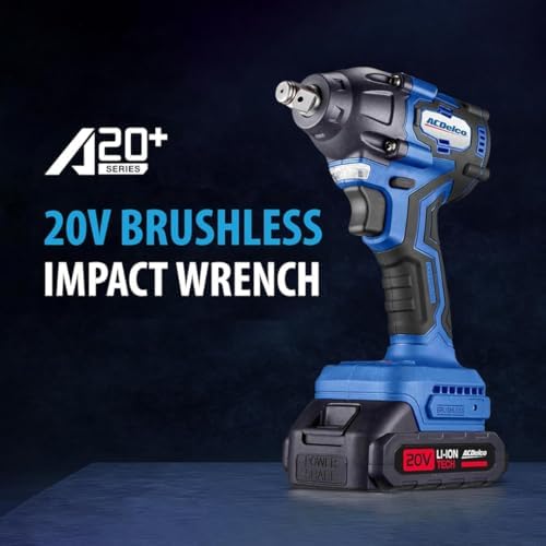 ACDelco ARI20132P-K3 20V Brushless 1/2" Impact Wrench (251 Ft-lbs, 3-in-1 Tool) & G12 Series 12V 3/8" Cordless Ratchet Combo Kit with 14-Piece Drill Bit Set