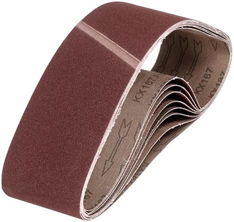 HARFINGTON 3 x 24 Inch Sanding Belts, 8 Pcs 150 Grits Aluminum Oxide