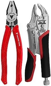 VAMPLIERS 2-PC Screw Extractor Pliers Set 7.5" Locking Pliers+ 8" Linesman