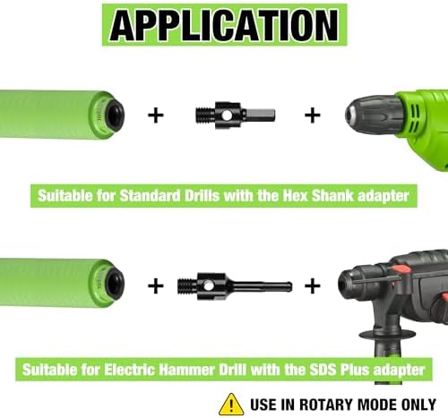 1 1/4 Inch Dry Core Drill Bit with Pilot Bit and 2 Pcs Adapters