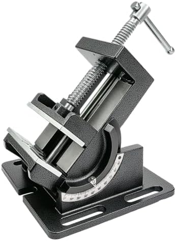 4.25 Inch 0-90°Tilting Vise, Durable Cast Iron Bench Drill Vise, Portable Angle Adjustable Drill Press Vise Clamp for Drilling Machine, Milling, Woodworking, Metal Machining