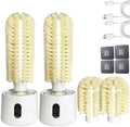 Electric Rotary Cup Brush with Long & Short 2 Brush Heads,Can Wall Mount，2