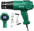 SATA Heat Gun with LCD Display, Variable Temperature 120℉-1200℉ Hot Air Gun with Memory Function and One-Touch Cooling for Vinyl Wrap, Paint Remover, Heat Shrink and Crafts, Anti-Scald Air Nozzle