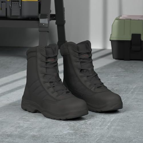 NORTIV 8 Men's Steel Toe Work Boots Side Zipper