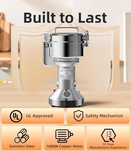 Electric Grain Mill 750g Home Flour Mill for Wheat Rice Corn Herbs Spices