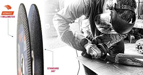 Weiler 58131 5 Inch Cutting Wheel, Tiger INOX Stainless Steel Ultracut 1 mm Contaminant-Free High Performance Thin Cutting, 1mm INOX60T Type 1 7/8" Arbor, Pack of 50