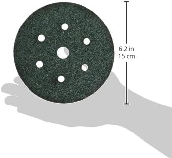 3M Green Corps Hookit Sanding Discs, Dust Free, 00616, 6 in, 36+ Grade, Pack of 25 Production Discs, for Coating Removal, Metal Surfaces, Auto Sanding