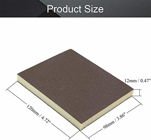 Utoolmart Sanding Sponge Sanding Blocks, 180 Grit Wet Dry Sandpaper Sponge, Washable and Reusable Sand Sponge Kit, for Kitchen Cookware Cleaning and Rust Removal of Rusted Metal, Grey, 4 Pcs