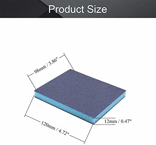 Utoolmart Sanding Sponge Sanding Blocks, 120 Grit Wet Dry Sandpaper Sponge, Washable and Reusable Sand Sponge Kit, for Kitchen Cookware Cleaning and Rust Removal of Rusted Metal, Blue, 8 Pcs
