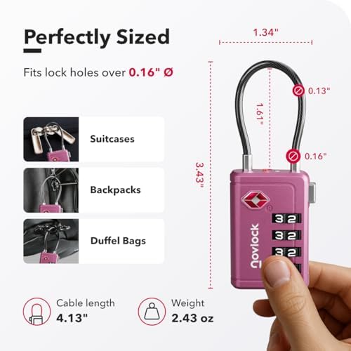 TSA Approved Luggage Locks, Travel Locks with Inspection Indicator