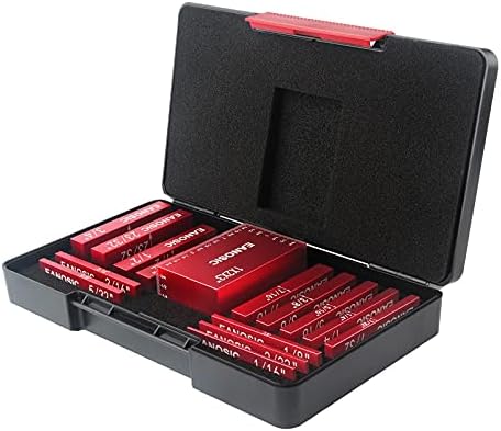EANOSIC Setup Blocks Height Gauge Set, 15pcs Precision Aluminum Setup Bars for Router and Table Saw Accessories Woodworking Set Up, Bars Include Laser Engraved Size Markings