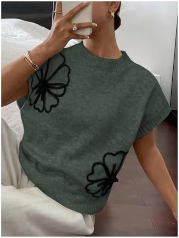 SOLY HUX Women's Short Sleeve Business Casual Sweater