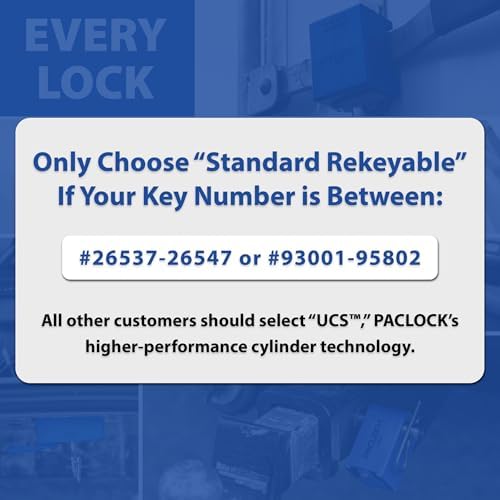PACLOCK's 79-Series Universal Trailer Lock, Standard Rekeyable (SR), TH-3" Threaded Pin for 1.5" Receivers, One Lock Keyed to a Number U-Pick! w/ 2 Keys, Blue
