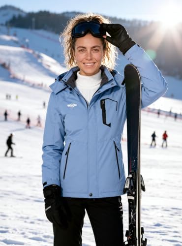 wantdo Women's Ski Jacket Waterproof Warm Fleece Lined Winter Snow Coat